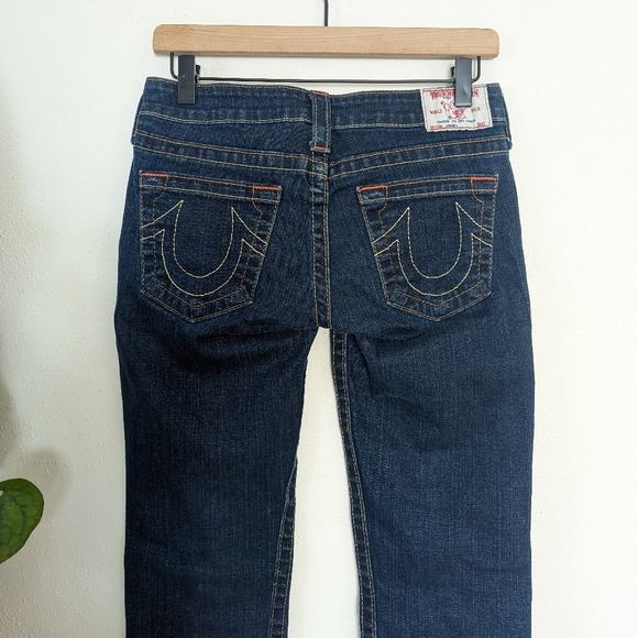 True Religion | Johnny | Low Rise Straight Leg Dark Wash Denim Jeans - Picture 12 of 15